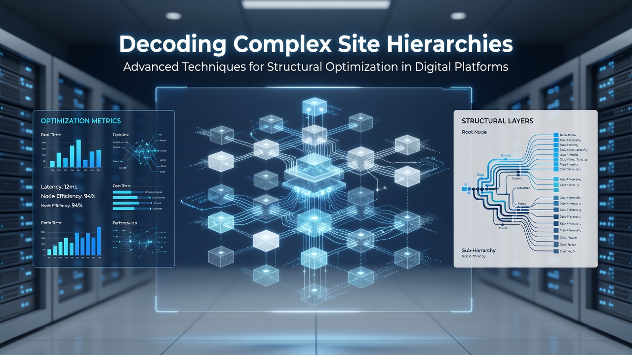 Screenshot of a content management dashboard displaying hierarchical tree view with optimization metrics